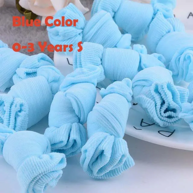 10 пар/упак. Карамельный цвет Детские носки тонкие летние носки для детей, для маленьких мальчиков и девочек, Bebe Meias 0-3-9 лет - Цвет: 0 to 3 S Blue Color