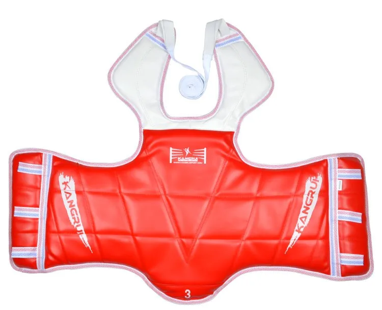 Высокое качество Прочный тхэквондо защита груди ПУ EVA красный синий цвет искусственная кожа взрослый ребенок каратэ борьба Грудь протектор