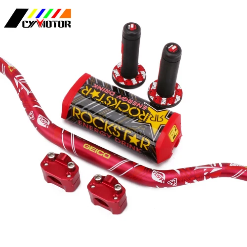 

Motorcycle 28mm Handlebar 1 1/8" Fat Bar Pad Chest Handle And Rubber Clamp Riser For Most Enduro And Supermoto