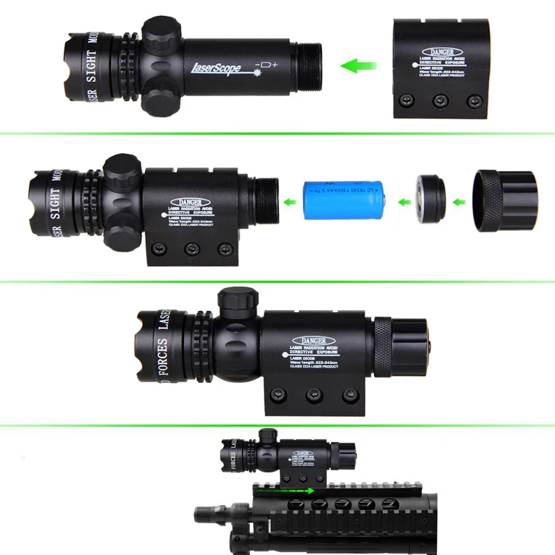 Montagem a Laser Interruptor de Pressão Caça Tático Ponto Verde Mira Laser Rifle Arma Escopo 20mm Airsoftsport Ferroviário & Barril Montagem 9 mira laser rifle arma escopo 20mm airsoftsport