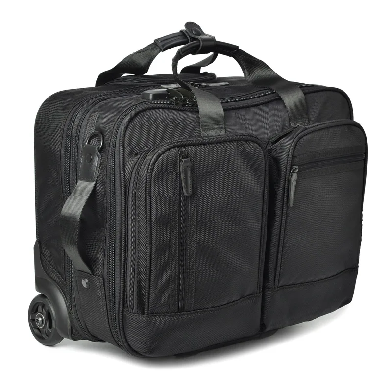 Мужская деловая сумка на колесиках, 18 дюймов, ручная тележка, многофункциональная, для переноски, с паролем, чемодан на колесиках, для ноутбука, карманная дорожная сумка - Цвет: style A