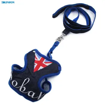 

100Pcs/Lot Denim Comfortable Harness Protective Clothing Pet Harnesses