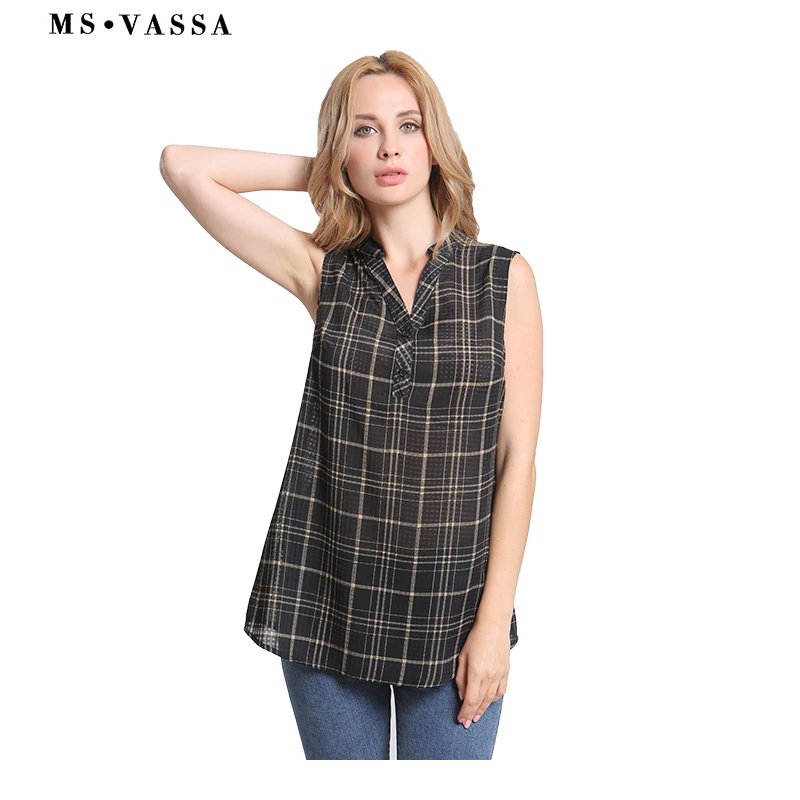 MS VASSA Summer Tank 2018 New Women Camis tops fashion Ladies