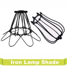 Vintage Iron American Black Lamp Shade Hanglamp For Bedroom Hallway Sconce Retro Vintage E27 Loft Covers Guard Light Fixture