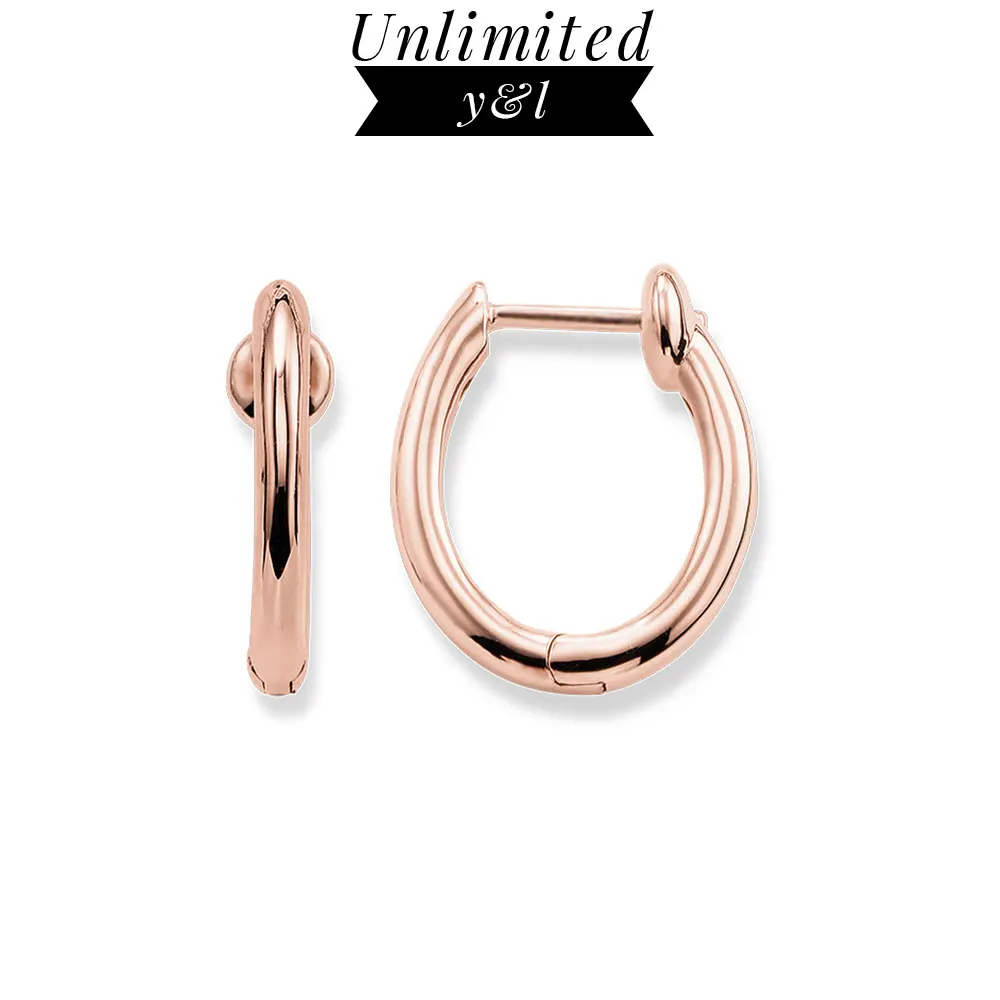 

Creole Hinged Hoop Earrings Rose Gold Round Earrings Fashion Good Zircon Jewelry Gift for Women