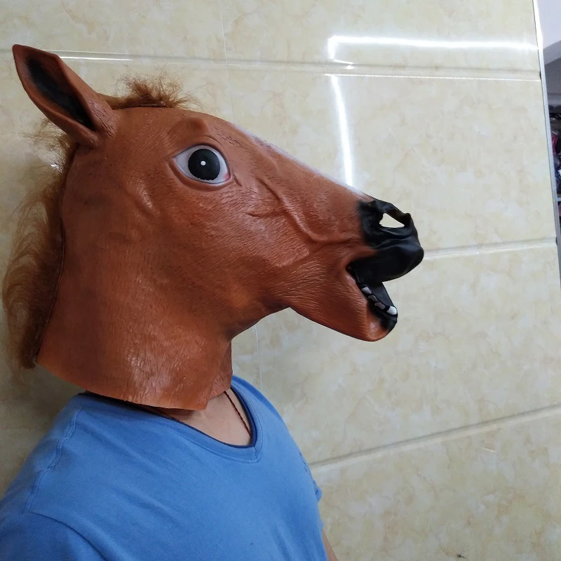 Funny Horse Mask Latex Masks White Black realistic silicone masks