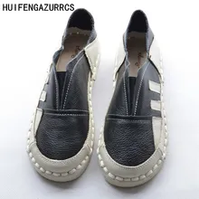 Горячая Распродажа; Новинка; сезон весна; HUIFENGAZURRCS- обувь из натуральной кожи; художественная обувь в стиле ретро; удобные белые туфли для отдыха на плоской подошве; 3 цвета