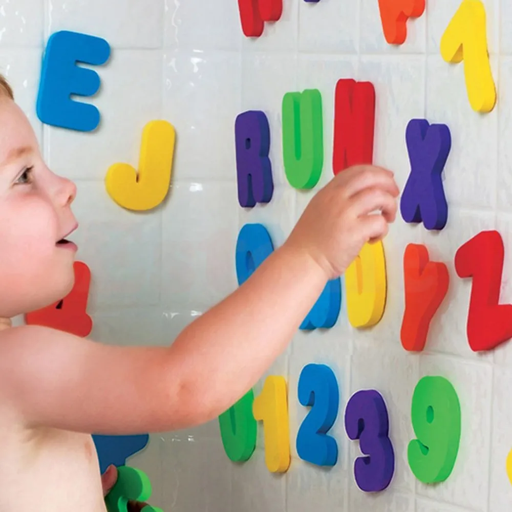 36PCS Letters 10PC Numbers Foam Floating Bathroom Toys For Kids Baby Bath Swim 
