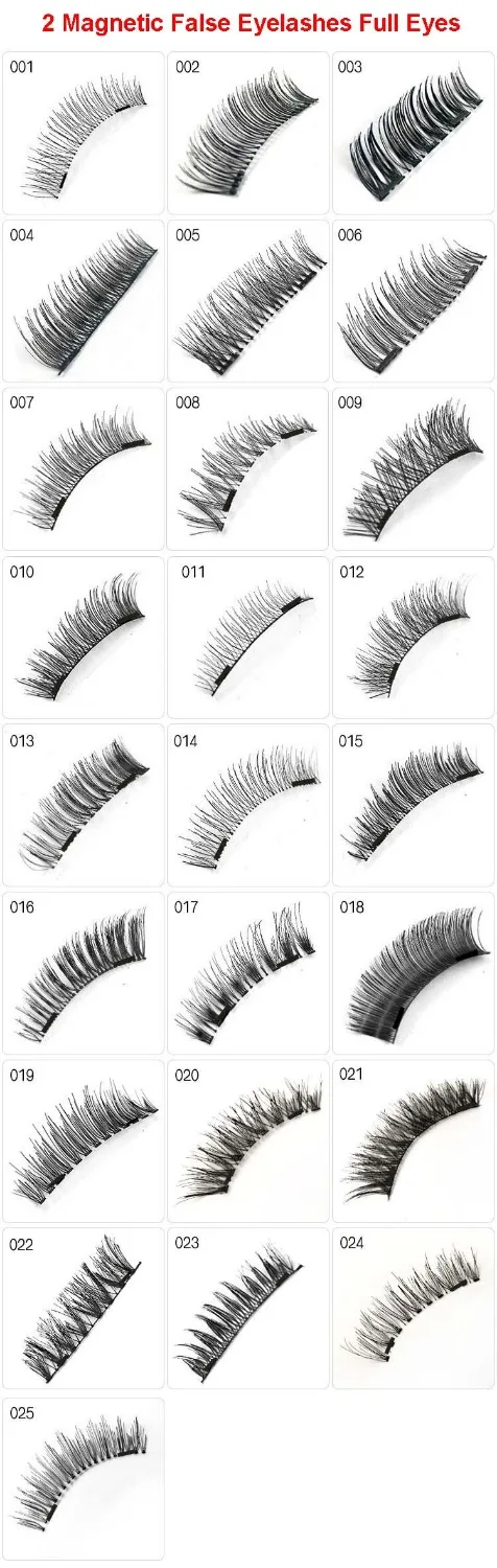 Magnetic Fake Eyelashes Makeup Full Eyes 2 Magnets Hand made Reusable False Lashes 25 styles drop shipping | Красота и здоровье