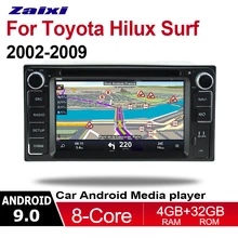 ZaiXi 2din Android 9.0 Octa Core 4GB RAM Car DVD for Toyota Hilux Surf 2002~2009 GPS Radio BT Navi MAP Multimedia player system