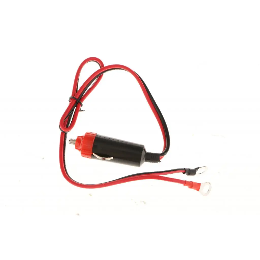 12V 10A Male Plug Cigarette Lighter Plug Adaptor Power Supply Cord 1.65FT Wire for Backup System