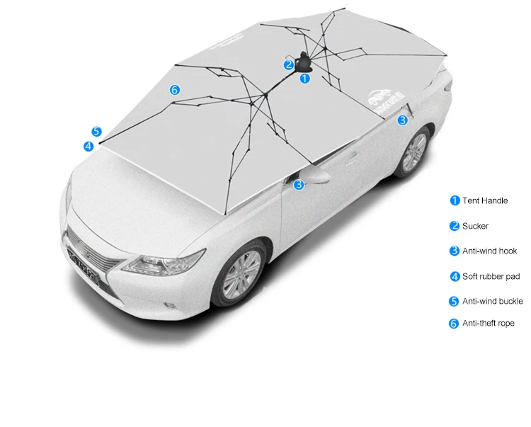 Складной полностью автоматический чехол для автомобиля, зонт с дистанционным управлением, автомобильный солнцезащитный козырек, комплект, УФ покрытие на крышу, защита зонта