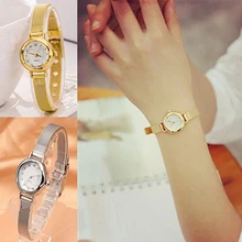 Fashion Quartz Alloy Slim Mesh Band Bracelet Dress Women Girl Wrist Watch Gift
