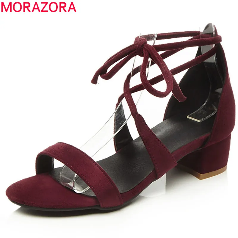 MORAZORA/Размеры 33 42 2020 г. Женские босоножки Новое поступление весенне летняя модная