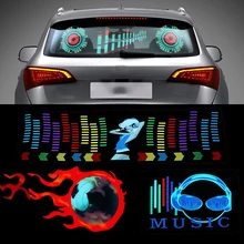Niscarda Parabrezza Dell’automobile HA PORTATO il Suono Attivato Equalizzatore Neon EL Luce Ritmo di Musica Flash Lampada Sticker Styling Con La Scatola di Controllo