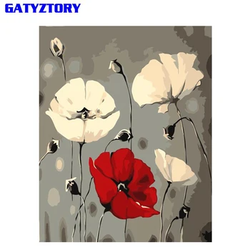 

GATYZTORY Abstract Flowers Diy Painting By Number Kit Modern Wall Art Canvas Handpainted Oil Painting Unique Gift For Home Decor