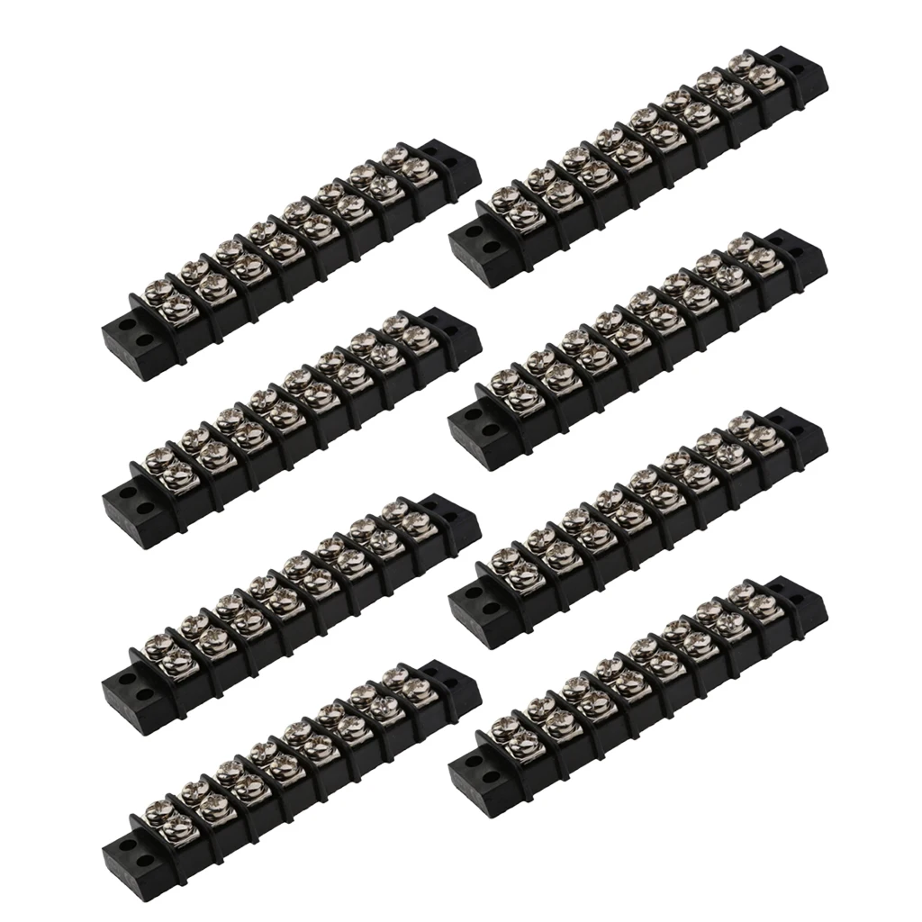 8 Pcs 30A DC 12V Terminal Block Bus Bar Splits 8 Input to 8 Out For Marine Boat Support Moisture Repellent & Insulat