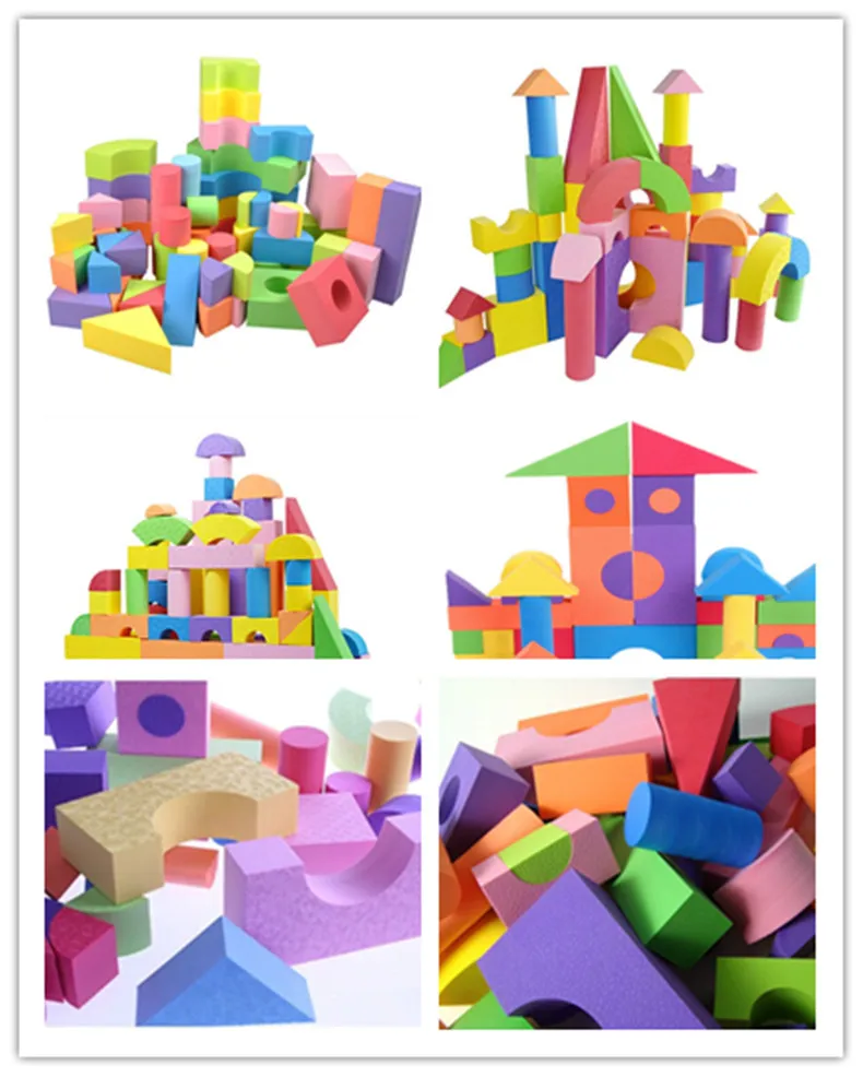 50pcs EVA Children Building Brick Block Foam Construction Soft Toy Nice DSUK 