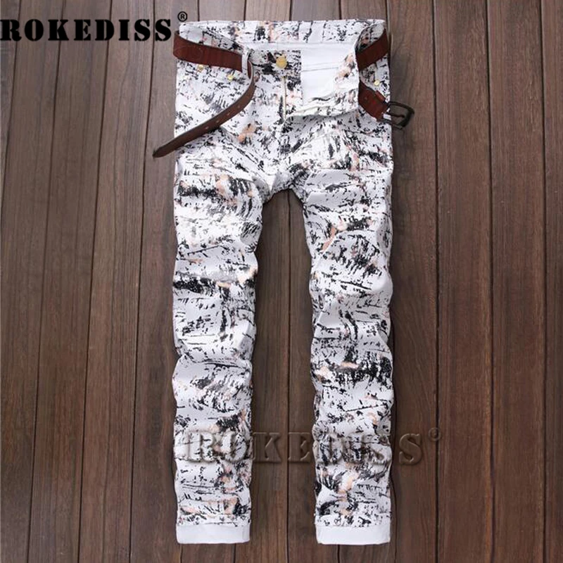 Barber special Elasticity Printing Men trousers Autumn and winter models Youth fashion Fake
