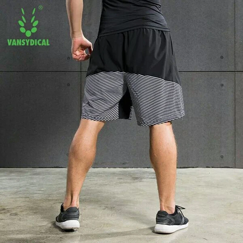 Vansydical шорты для бега мужские спортивные Фитнес дышащие быстросохнущие