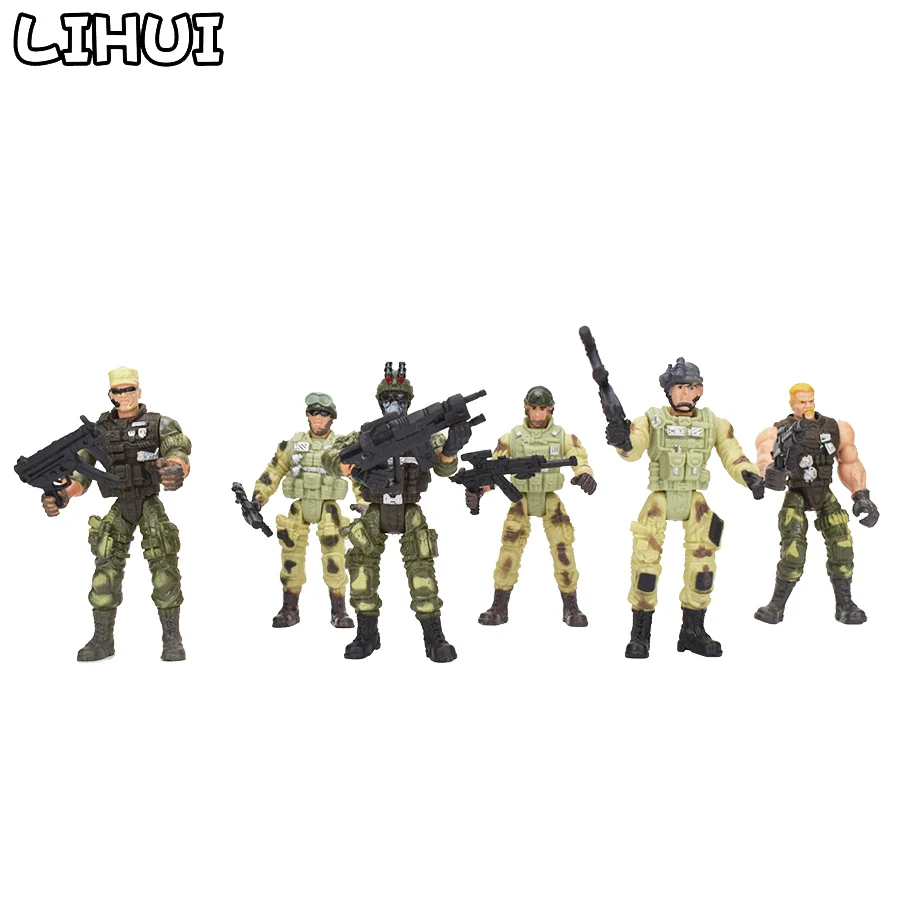 

6 Pcs/set Military Soldiers Model Toy for Boys Plastic Action Figure Soldier Modeling Toys for Children Educational Toys