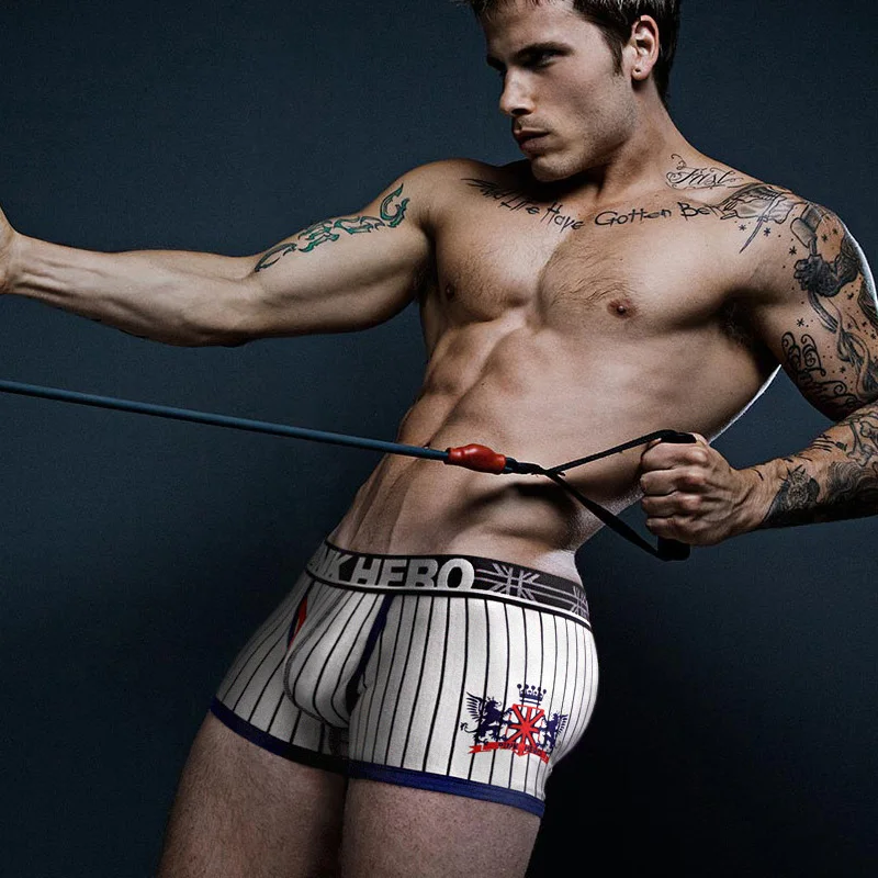 

Hot Sale!Pink Heroes Fashion Classic Striped Men's Underwear Male Panties Cotton men's boxer shorts Comfortable M/L/XL/XXL