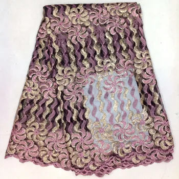 

Best Quality French Embroidered Net Lace Fabric Promotion Sequins Party Net Lace Cloth JL50