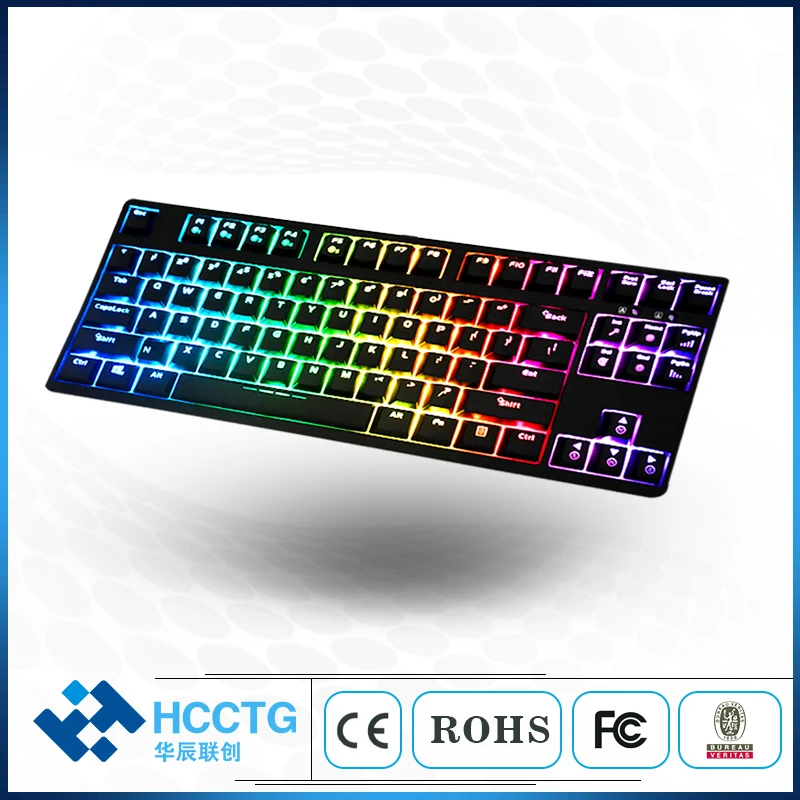 

HGK87 87 keys mechanical keyboard English layout gaming keyboard RGB backlight red/brown/blue / black switch wired keyboard