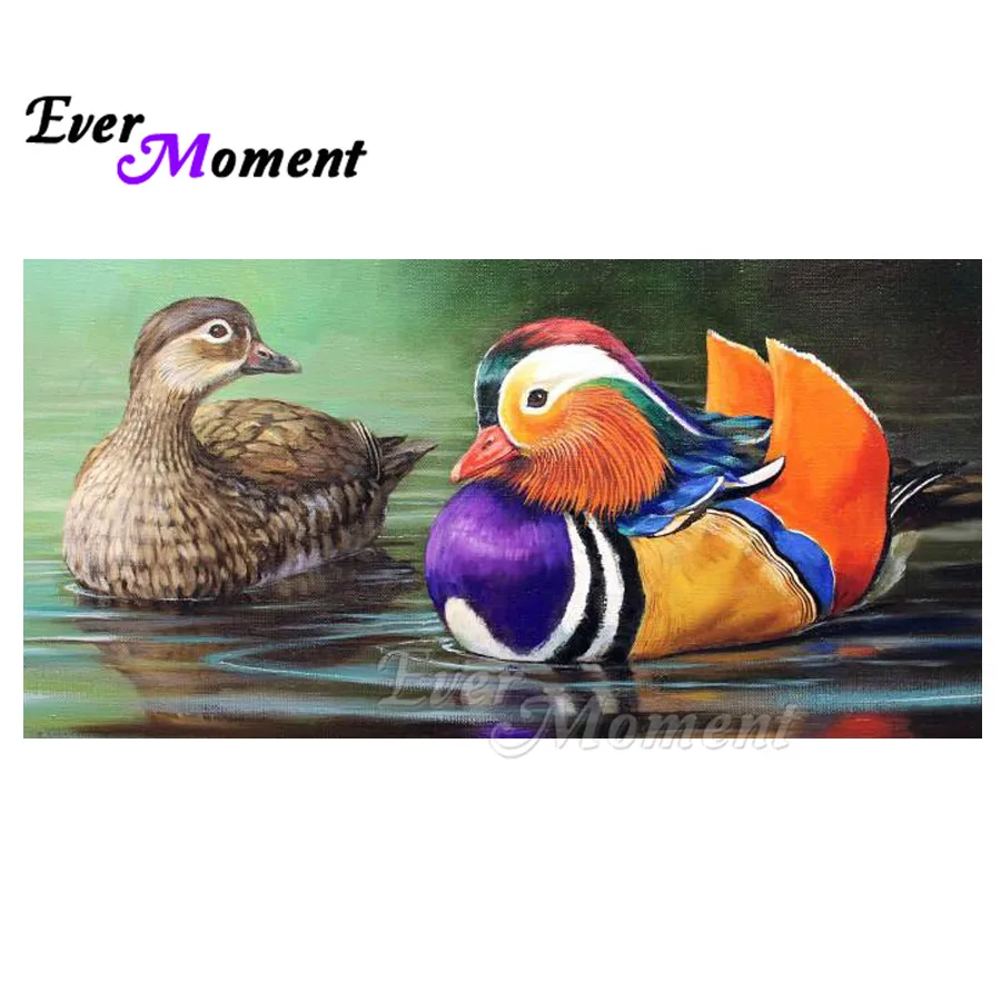 

Ever Moment Diamond Painting Full Square Drill Mandarin Duck Handmade Picture Rhinestone Diamond Embroidery Decoration S2F2082