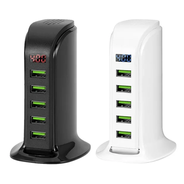 5 портов Мульти Usb зарядное устройство светодиодный дисплей док-станция для зарядки с Usb универсальный мобильный телефон Настольный настенный домашний зарядное устройство s-Us Plug