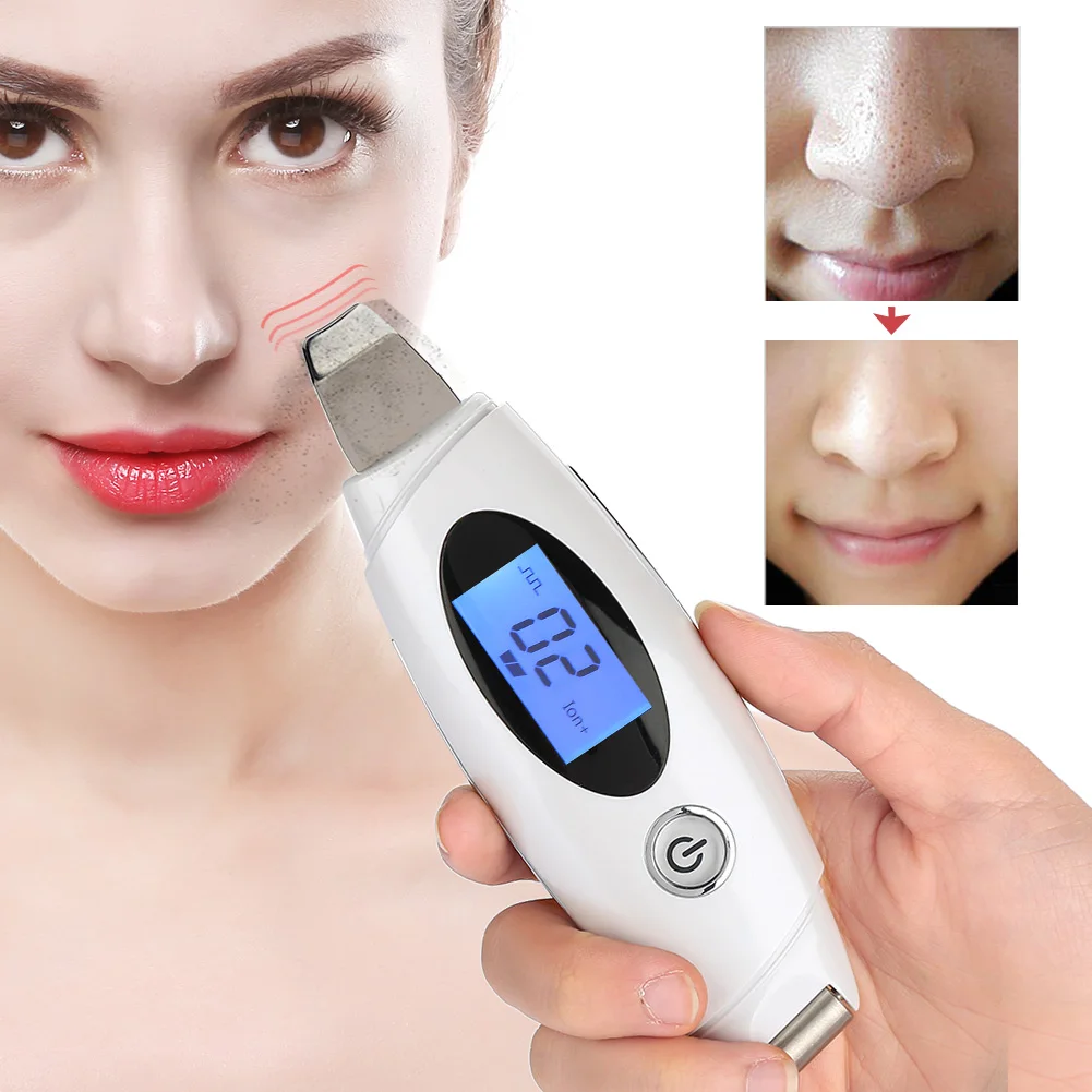 

Deeply Ultrasonic Viberation Skin Scrubber Peeling Cleaner Massager Wrinkle Remover Blackhead Acne Pore Clean Beauty Machine