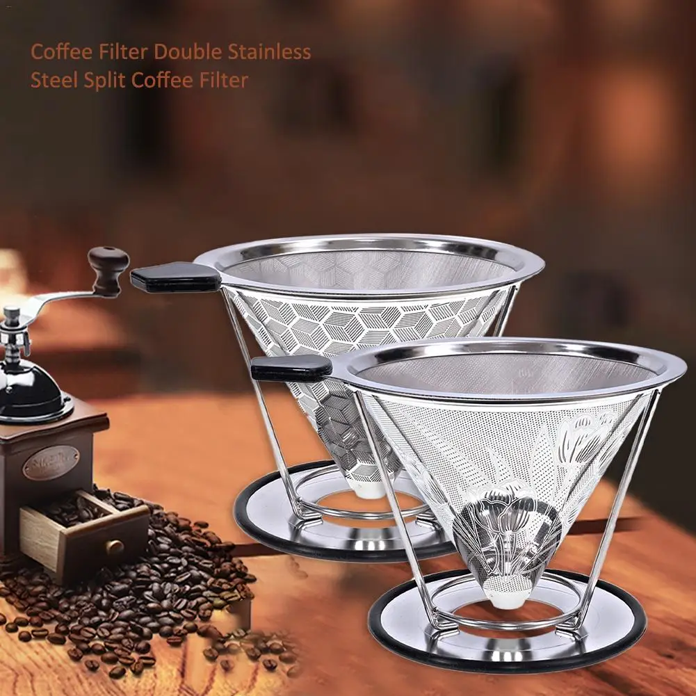 Billig Wiederverwendbare Kaffee Filter Edelstahl Halter Metall Mesh Trichter Körbe Brauen Drip Kaffee Filter Tropf Tropf Kaffee Filter Tasse