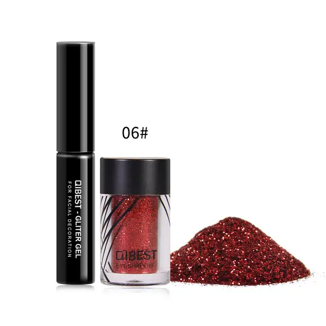 Qibest Brand Eyeshadow Glitter Plus Glue Makeup glitter Waterproof