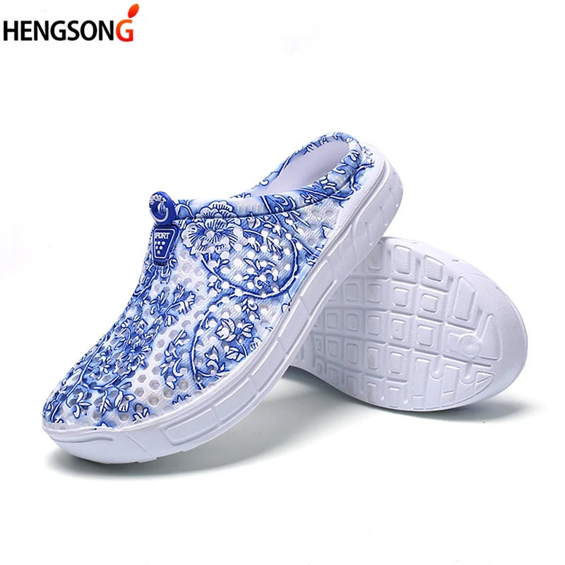 

2018 Summer Women Beach Sandals Floral Print Breathable Mesh Water Shoes Women's Outdoor Sandals Plus Size