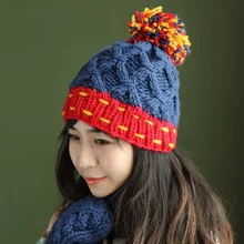 BomHCS осень зима трендовая теплая мягкая эластичная вязаная шляпа берет Толстая громоздкая шапочка Skully женские шапки