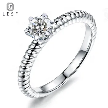 

LESF Shining 925 Sterling Silver Classic Wedding Ring Jewelry Sona Simulated Diamond For Women Bridesmaid Gifts