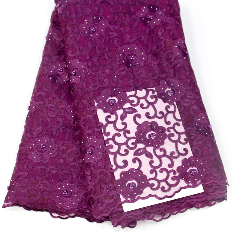 

Luxury Lace Fabric High Quality Latest African Laces 2018 Nigerian Wedding Lace With Beaded Stones Embroidery Tulle French Lace