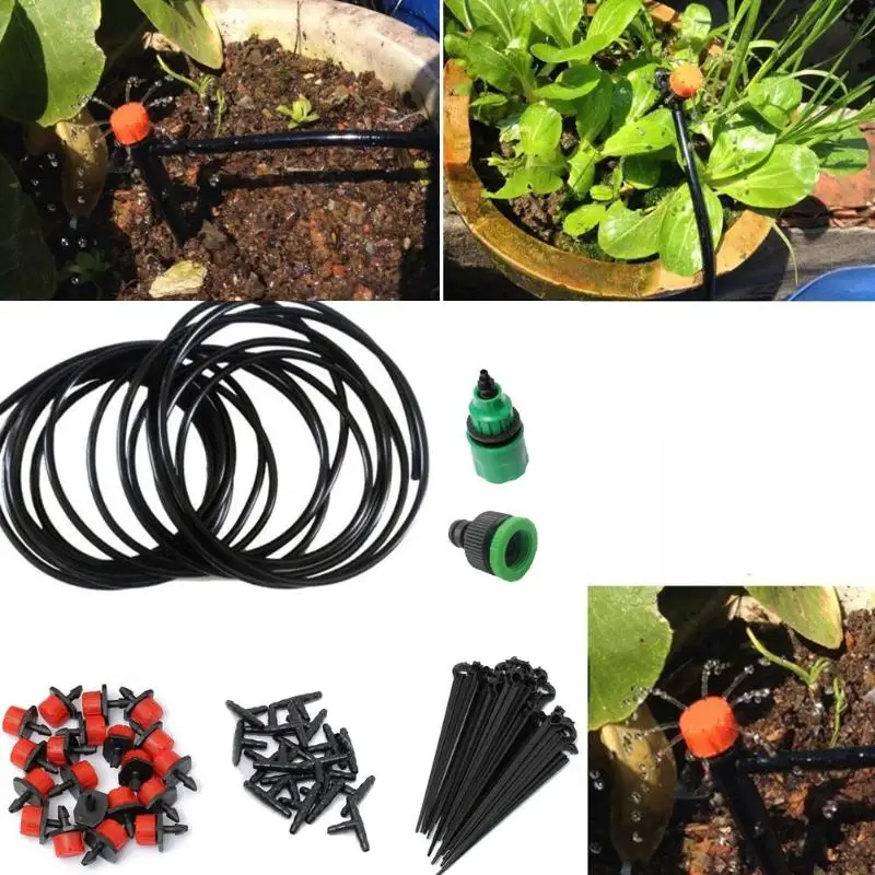 5m/15m/25m Drip Irrigation System Automatic Plant Garden Self Watering Garden Hose Micro Drip Garden Watering System - Цвет: 5m