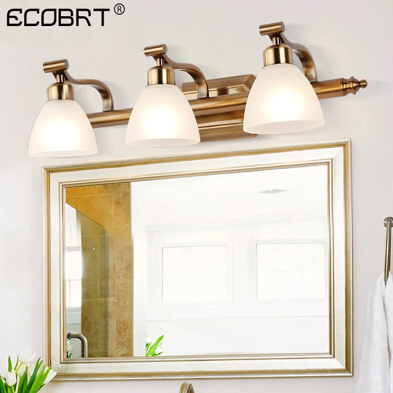 Led wall lamp retro bathroom dressing mirror cabinet wall lights makeup lamp bedroom mirror headlights