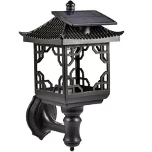 Супер яркий Солнечный свет уличные садовые фонари IP65 Водонепроницаемый колонна голова настенный светильник 8Led Винтаж четыре угла садовый настенный фонарь