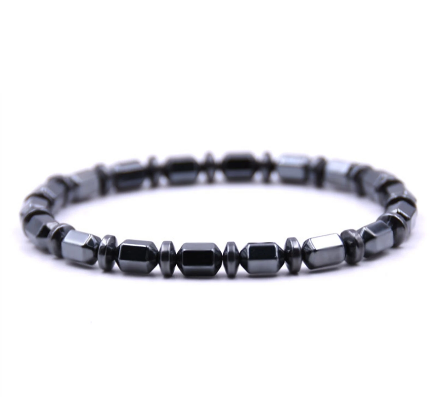 Handmade Gem Semi Precious Hematite Power Healing Women Stretch Bracelet NO magnetic Lol | Украшения и аксессуары