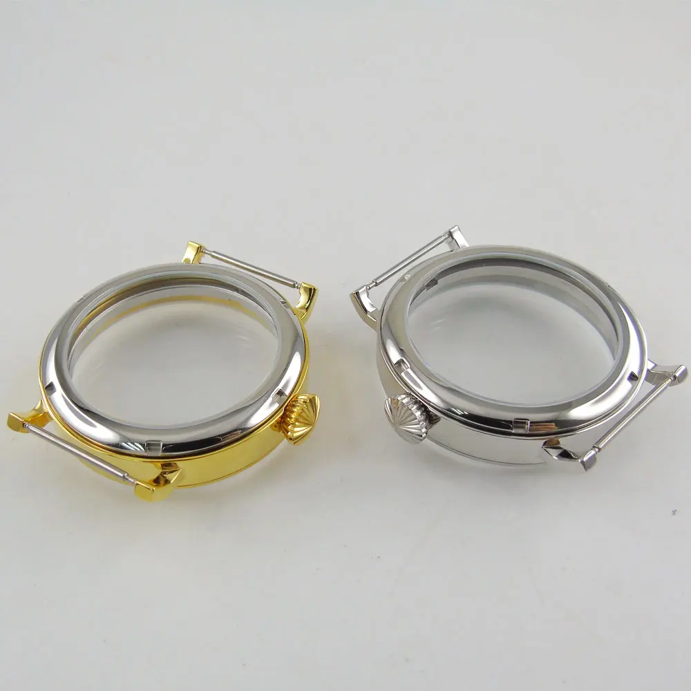Parnis 46mm Polished stainless steel case fit eta 6498 6497 ST 3600 movement 