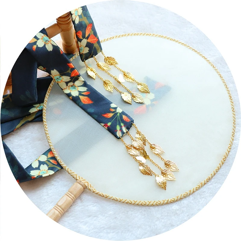 

Han elements hanfu hair rope sakura, printed ribbon emulation silk tassel hair hair band ancient manual