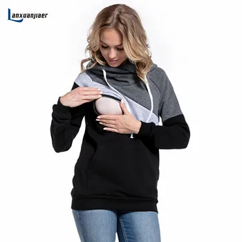 

Lanxuanjiaer Maternity patchwork Pregnant Clothes T-Shirt for Pregnancy Woman Breastfeeding Nursing Clothes long sleeve cosutme