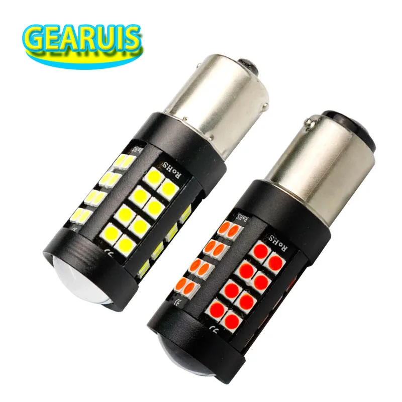 2 шт. 1156 BA15S светодиодный 44 SMD 3030 0.3A объектив BAU15S 1157 BAY15D Автомобильные стоп сигналы
