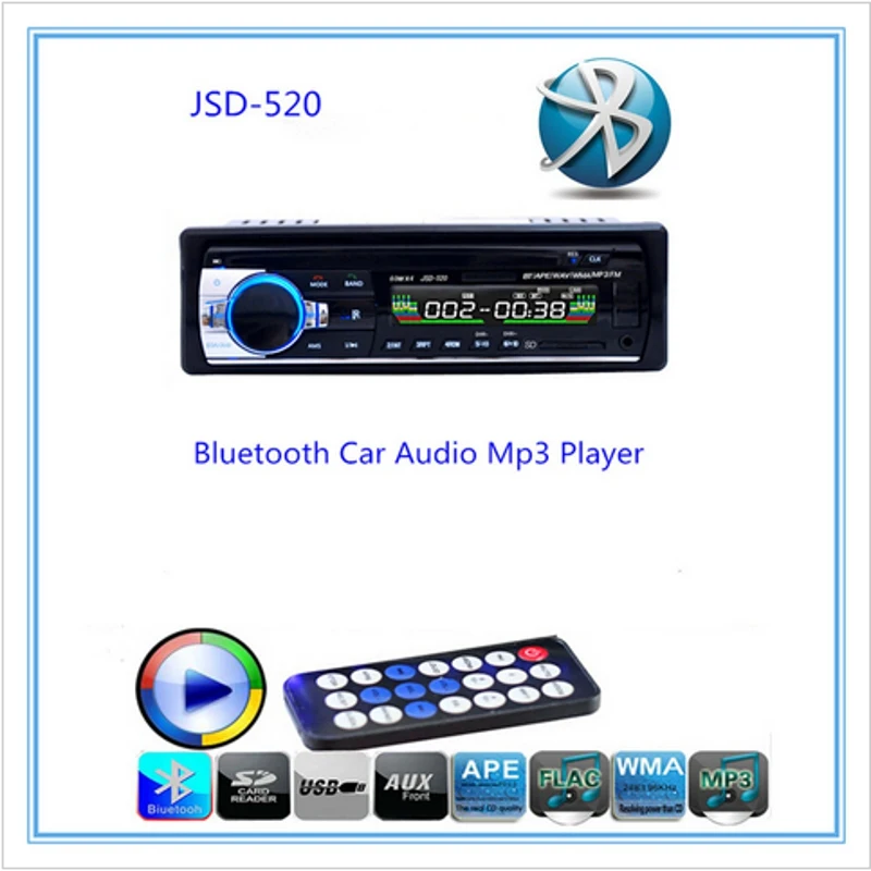 

Hands-free Calls Autoradio Car Radio Bluetooth Audio Stereo In Dash FM Aux Input Receiver USB Disk SD Card with Remote