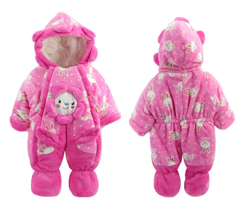 2017 Winter Thick Warm New Baby Boy Girl Rompers Unisex Newborn Infant Long Sleeve Hooded Climbing Clothes 0-1 Years Old Outwear12