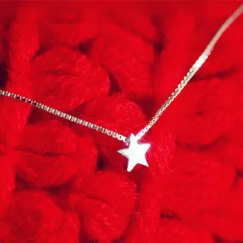 

2019 Boho Vintage 925 Sterling Silver Star Necklaces For Women Long Choker Necklaces Girl Gift Collar Mujer Collares