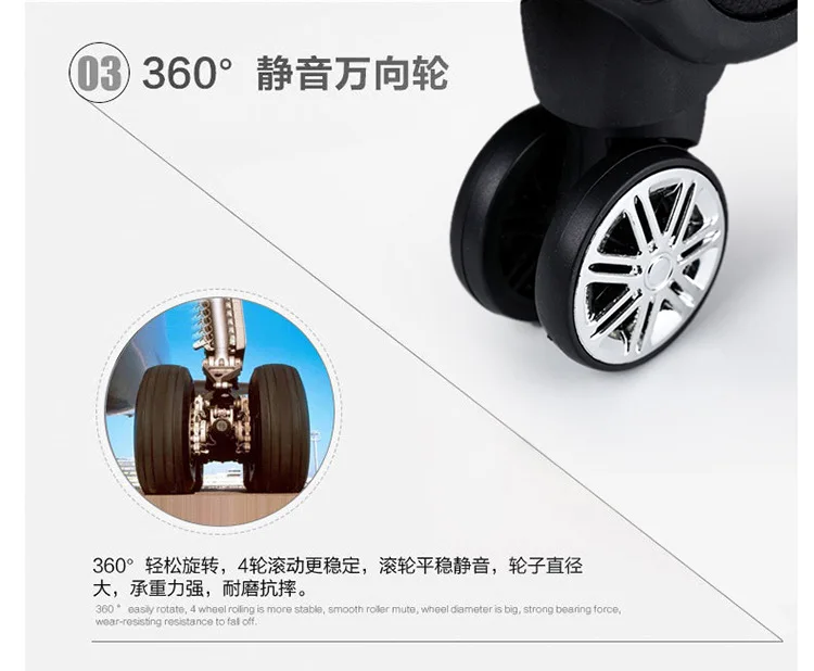 Unisex Business Travel Rolling Luggage Spinner Wheels 18 inch Suitcase Airplane Clothing Carry On Trolley Luggage (8)