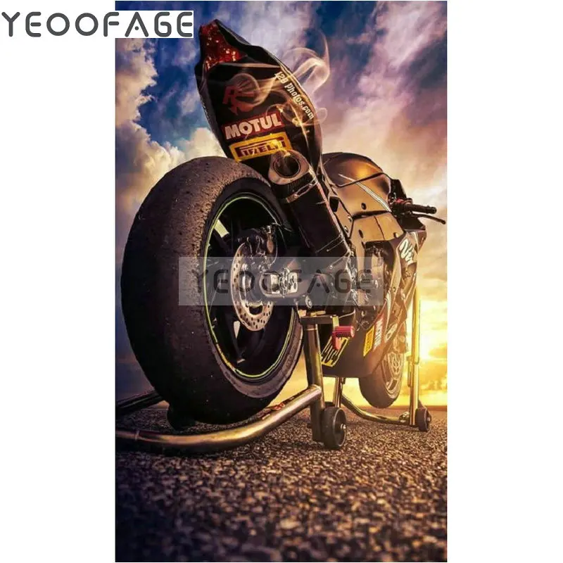 

5D DIY diamond painting cross stitch motorcycle landscape diamond embroidery full square rhinestone mosaic decoration